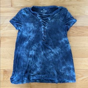 Blue tie dye top